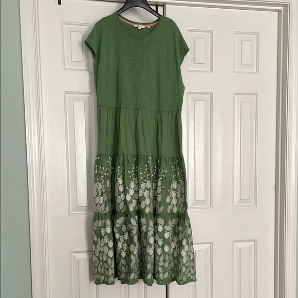 Boden | Dresses | Boden Green Embroidered Maxi Sundress 0 Cotton Sz 12 |  Poshmark